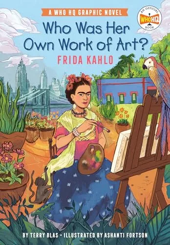 Cover of Who Was Her Own Work of Art?: Frida Kahlo (A Who HQ Graphic Novel)
